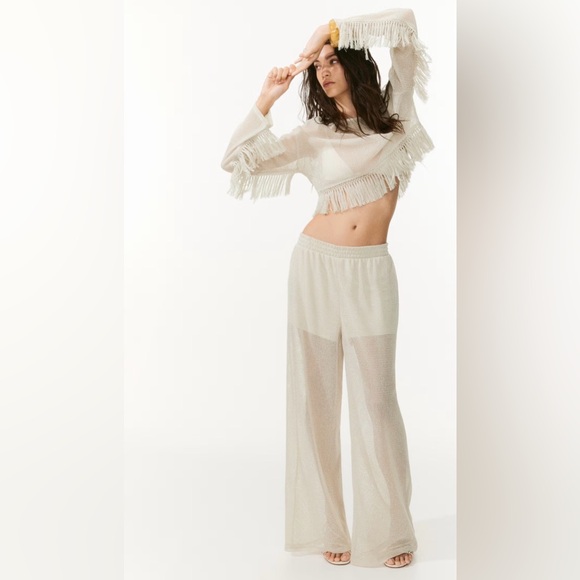 H&M Pants - H&M WIDE-LEG HOLE-KNIT PANTS